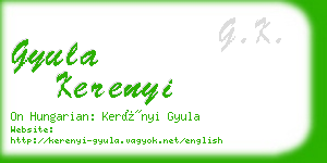 gyula kerenyi business card